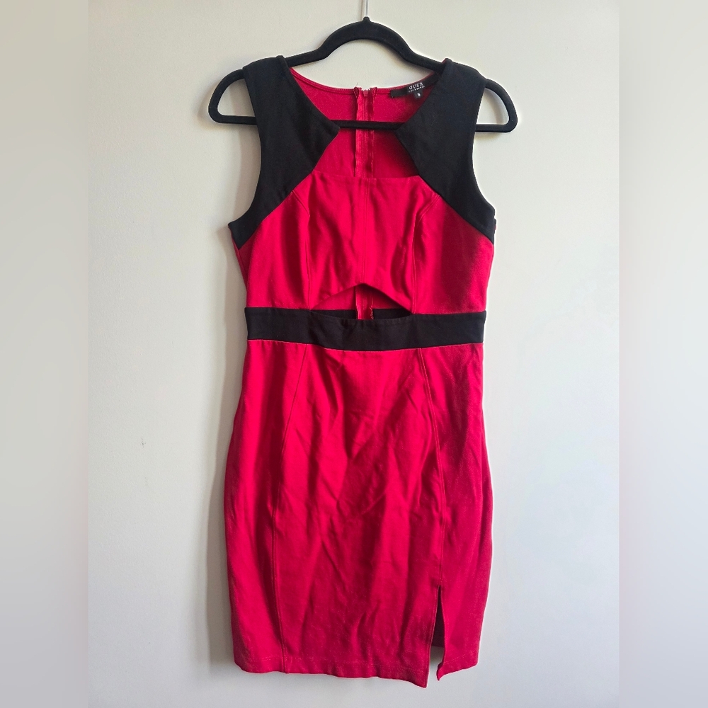 Guess - Elegant Red and Black Sleeveless Dress - Size 6